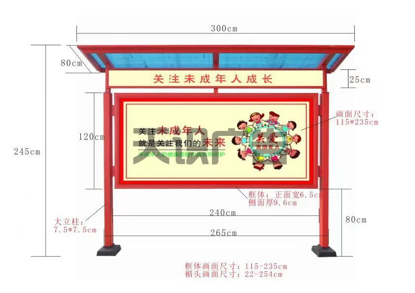 宣传栏常规尺寸大小(图1)